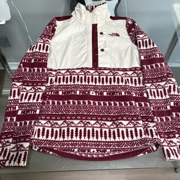 The North Face Jackets & Blazers - The North Face burgundy and White Patterned Jacket